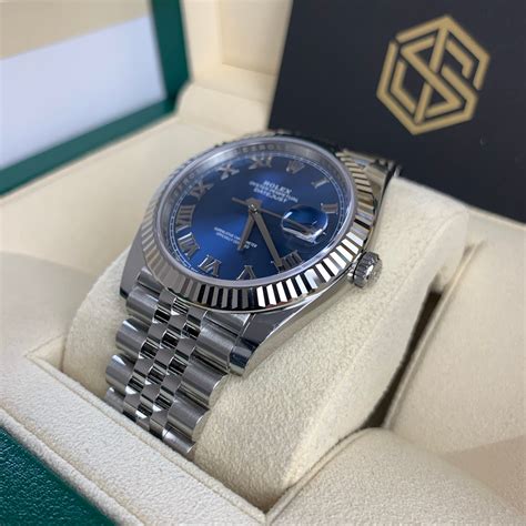 rolex datejust blue roman numerals